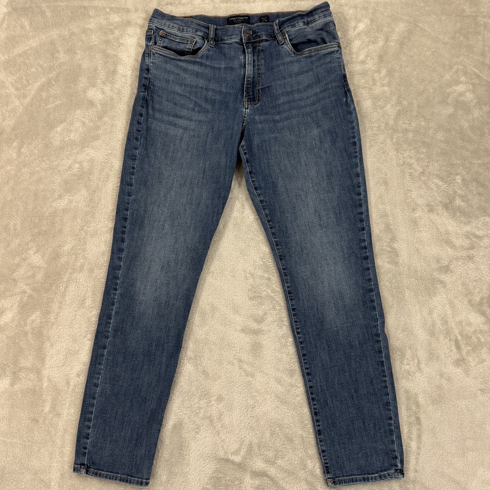 Lucky Brand Jeans Mens 36x34 Stark Blue 412 Athletic Slim Stretch Comfort Denim